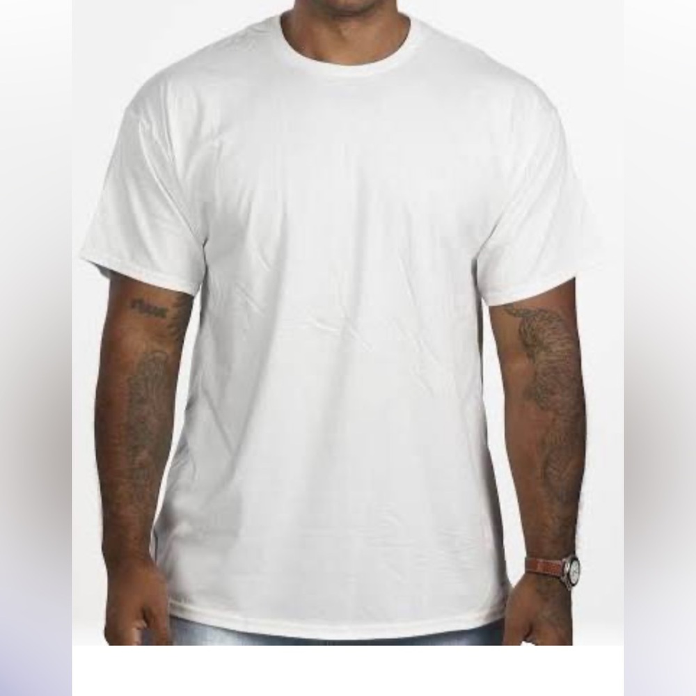 Gildan 2 Pack White Heavy Cotton Crewneck T-Shirt Duo